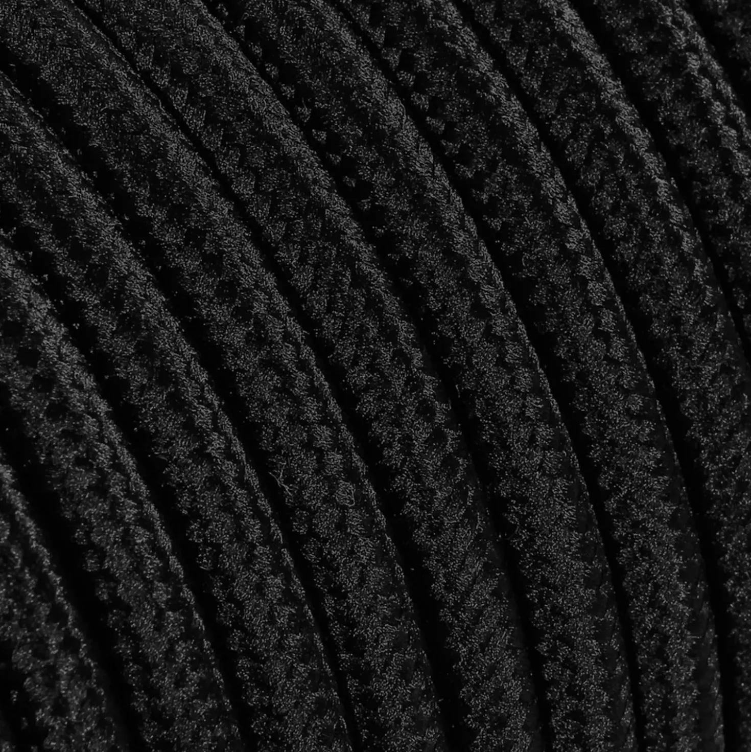 3 m cavo tessile rotondo 2 x 0,75 mm² nero