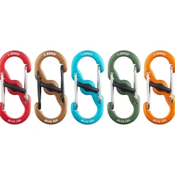 5 s-biner mini moschettoni a doppia leva con bloccaggio colori assortiti