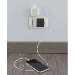 Adattatore flat USB con spina 10A bianco