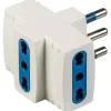 Adattatore multiplo spina 16 A 2P+T e 3 prese bivalenti colore bianco