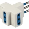 Adattatore multiplo spina 10 A 2P+T e 3 prese 10 A 2P+T colore bianco