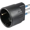 Adattatore spina 10 A 2P+T e presa tedesca colore nero