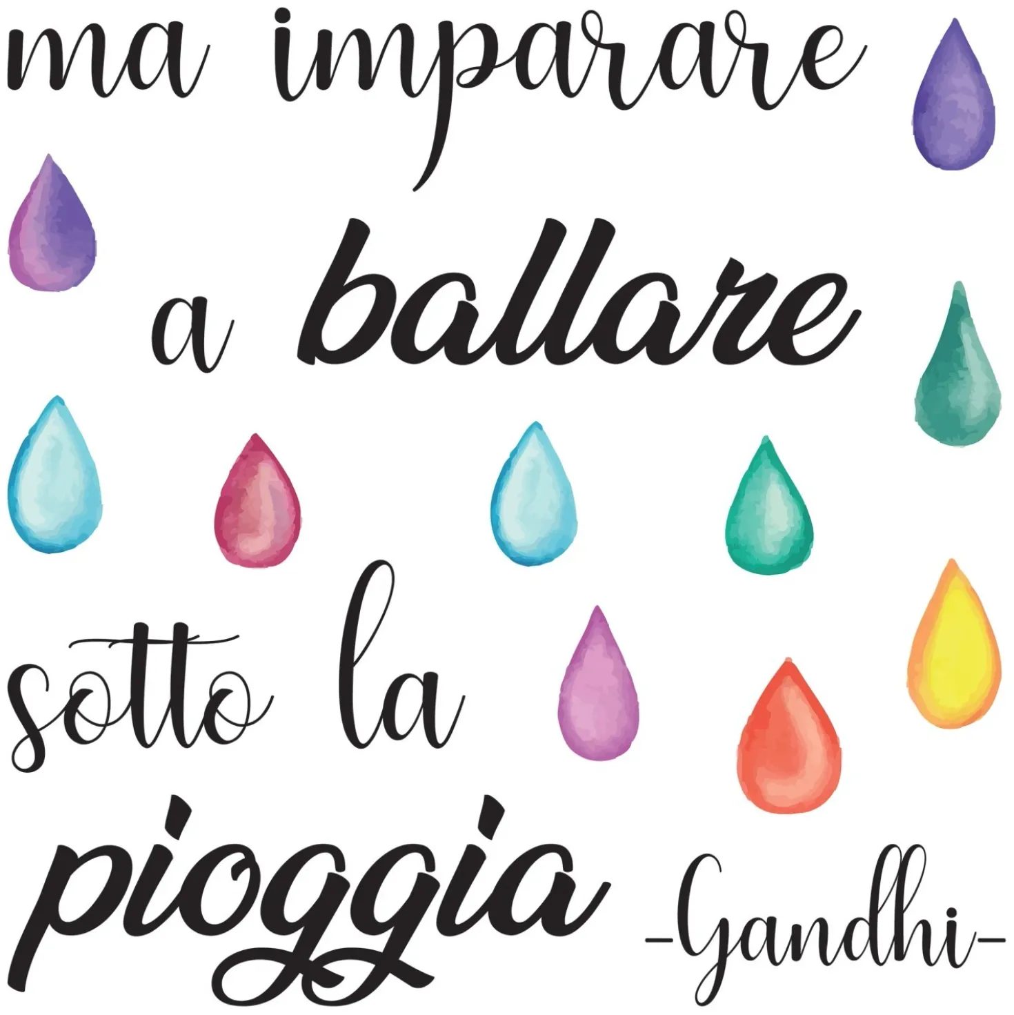 Adesivi murali Ballare Sotto la Pioggia 31x31 cm 2 fogli