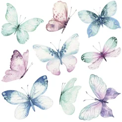 Adesivi murali Watercolour farfalle 31x31 cm 2 fogli