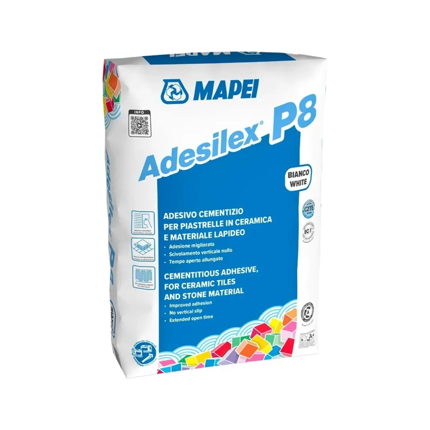 Adesivo cementizio Adesilex P8 25 kg colore bianco