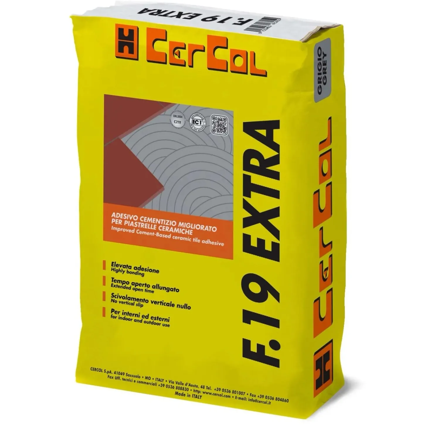 Adesivo cementizio migliorato F.19 extra per piastrelle ceramiche 25 kg grigio