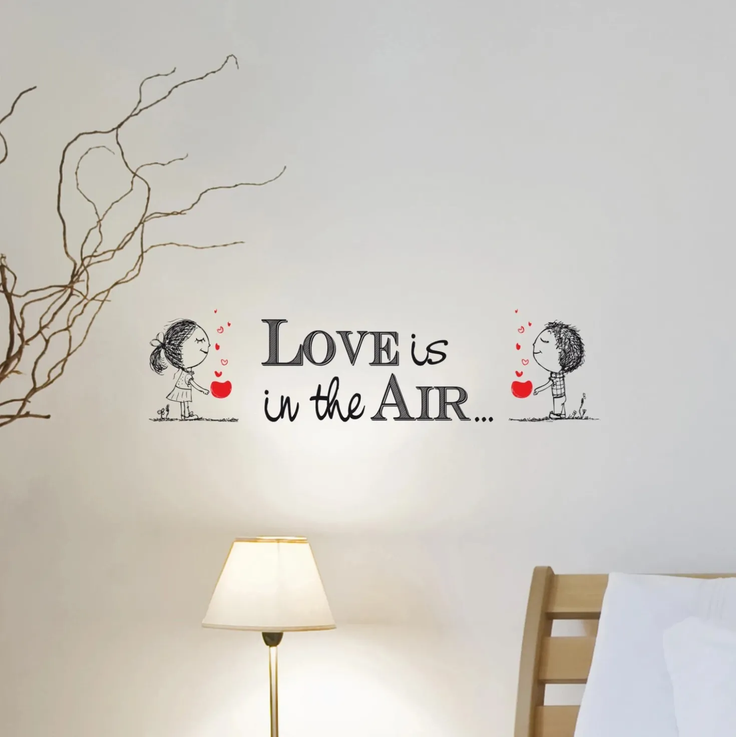 Adesivo da parete Love is 2 fogli 15x31 cm