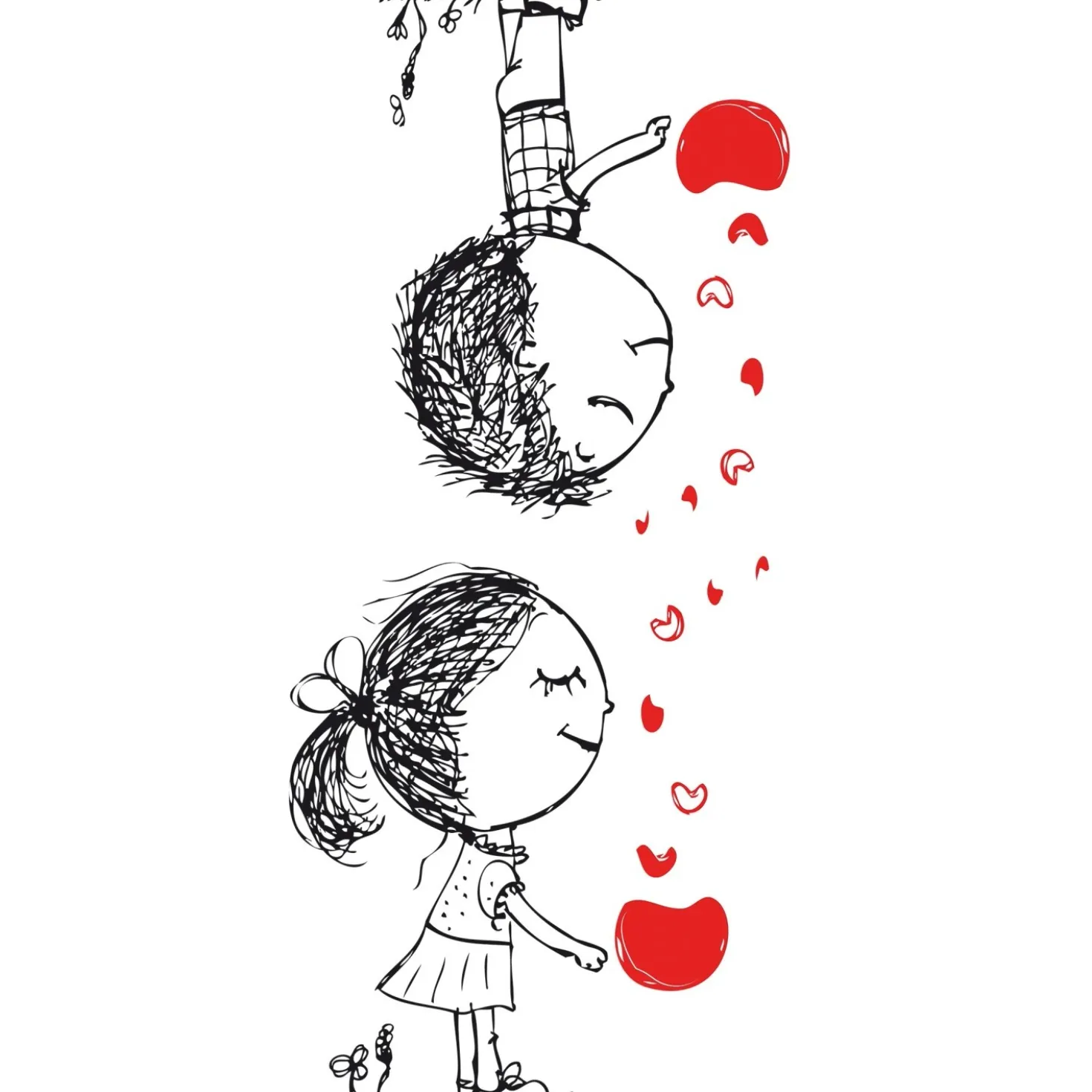 Adesivo da parete Love is 2 fogli 15x31 cm