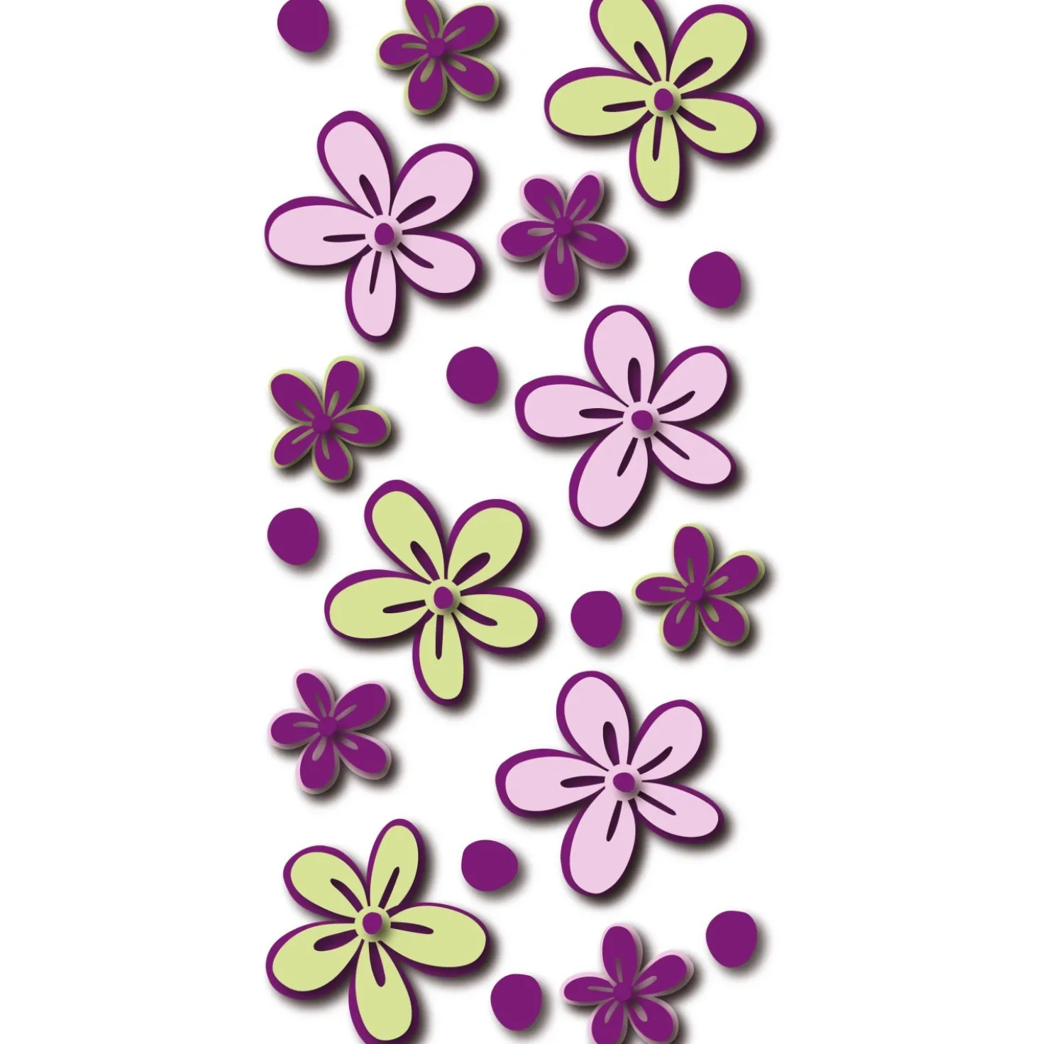 Adesivo decorativo in gomma Fiori 15x31 cm