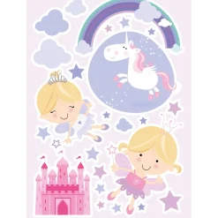 Adesivo decorativo per parete Happy Fairies 47x67 cm