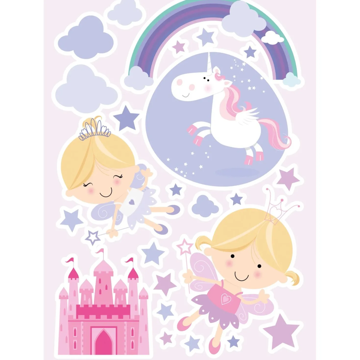 Adesivo decorativo per parete Happy Fairies 47x67 cm