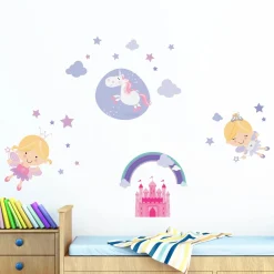 Adesivo decorativo per parete Happy Fairies 47x67 cm