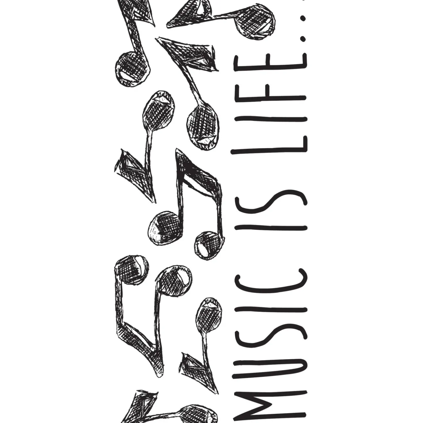 Adesivo decorativo per parete Music 2 fogli 15x31 cm