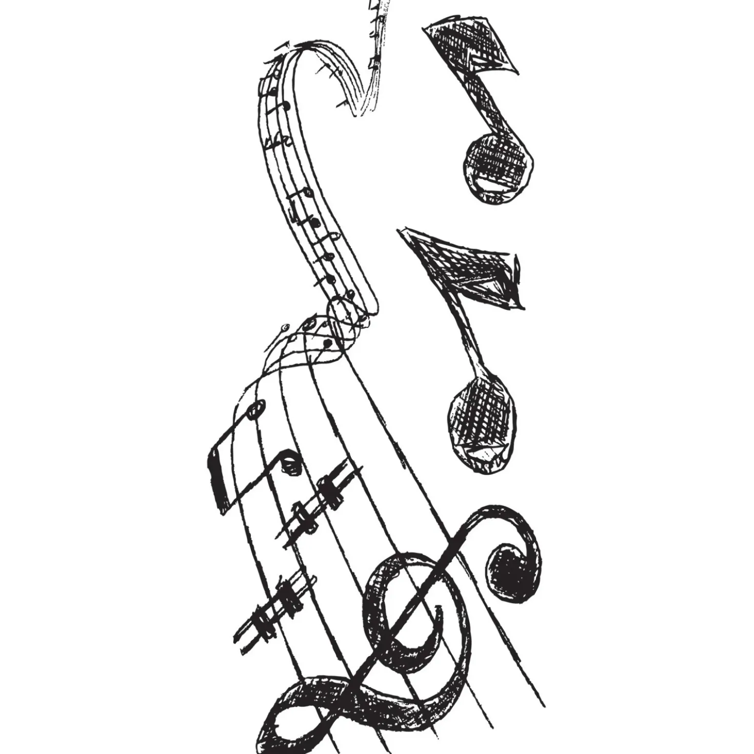 Adesivo decorativo per parete Music 2 fogli 15x31 cm