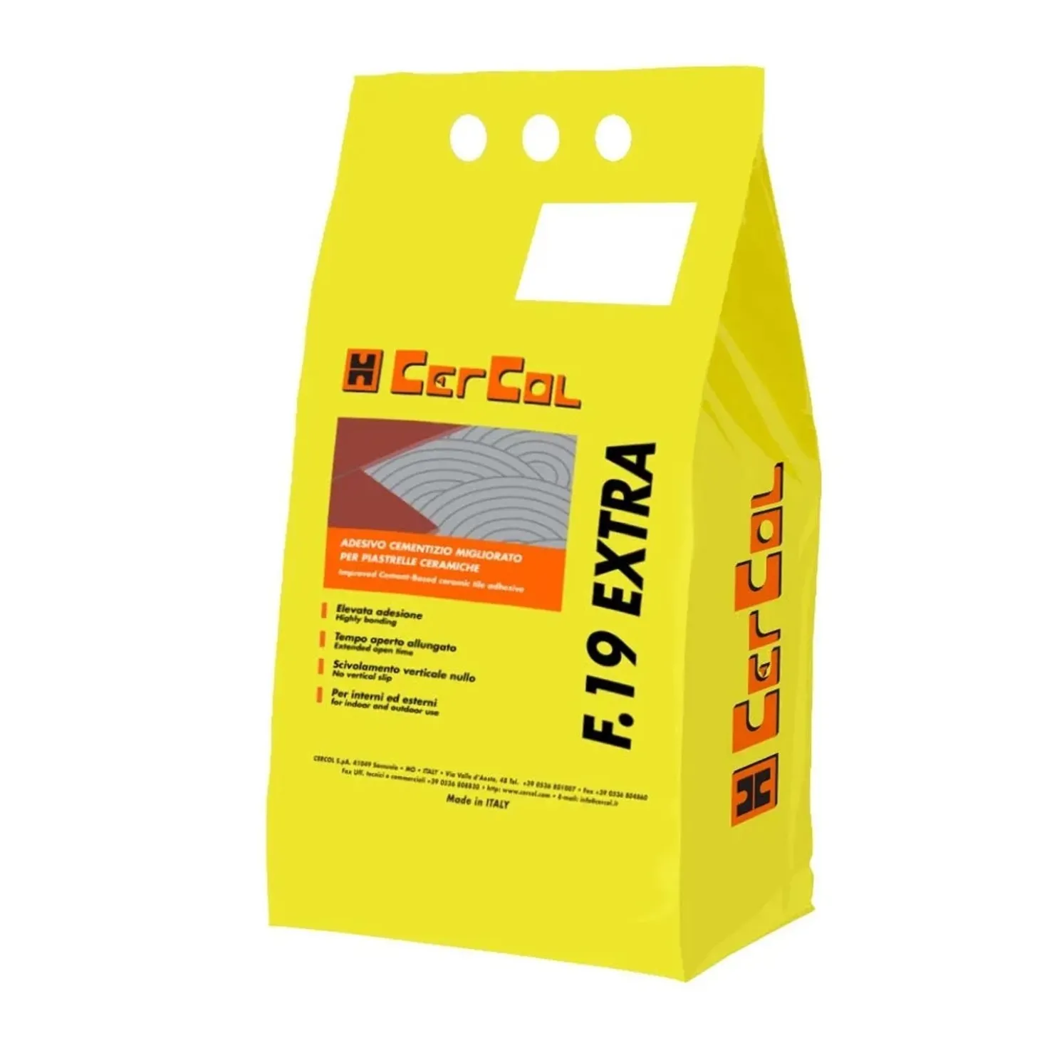 Adesivo migliorato F.19 per piastrelle ceramiche 5 kg grigio