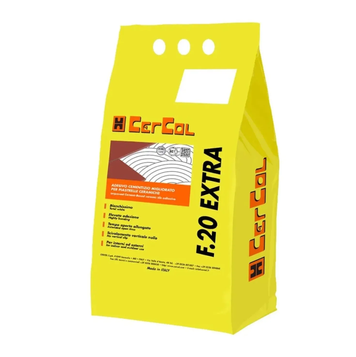 Adesivo migliorato F.20 per piastrelle ceramiche 5 kg bianco