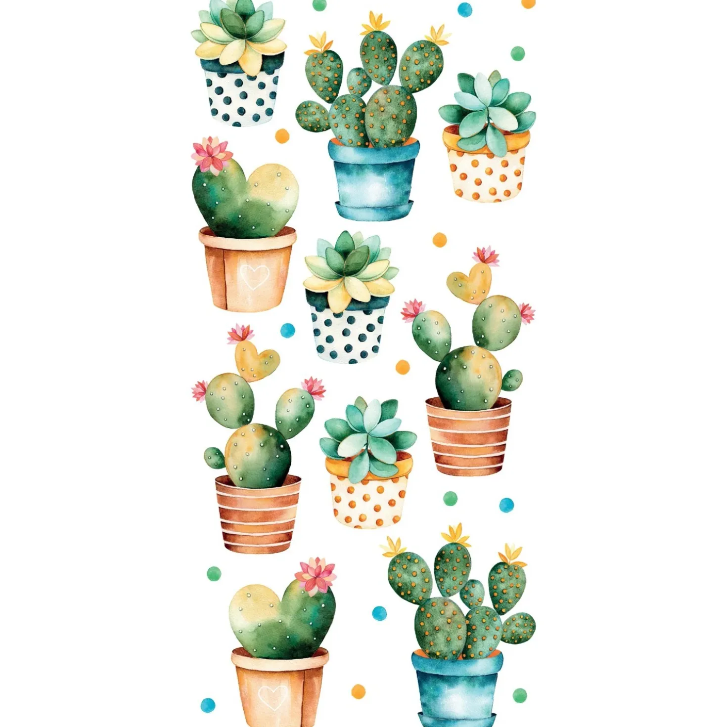 Adesivo per oggetti cactus 15x31 cm