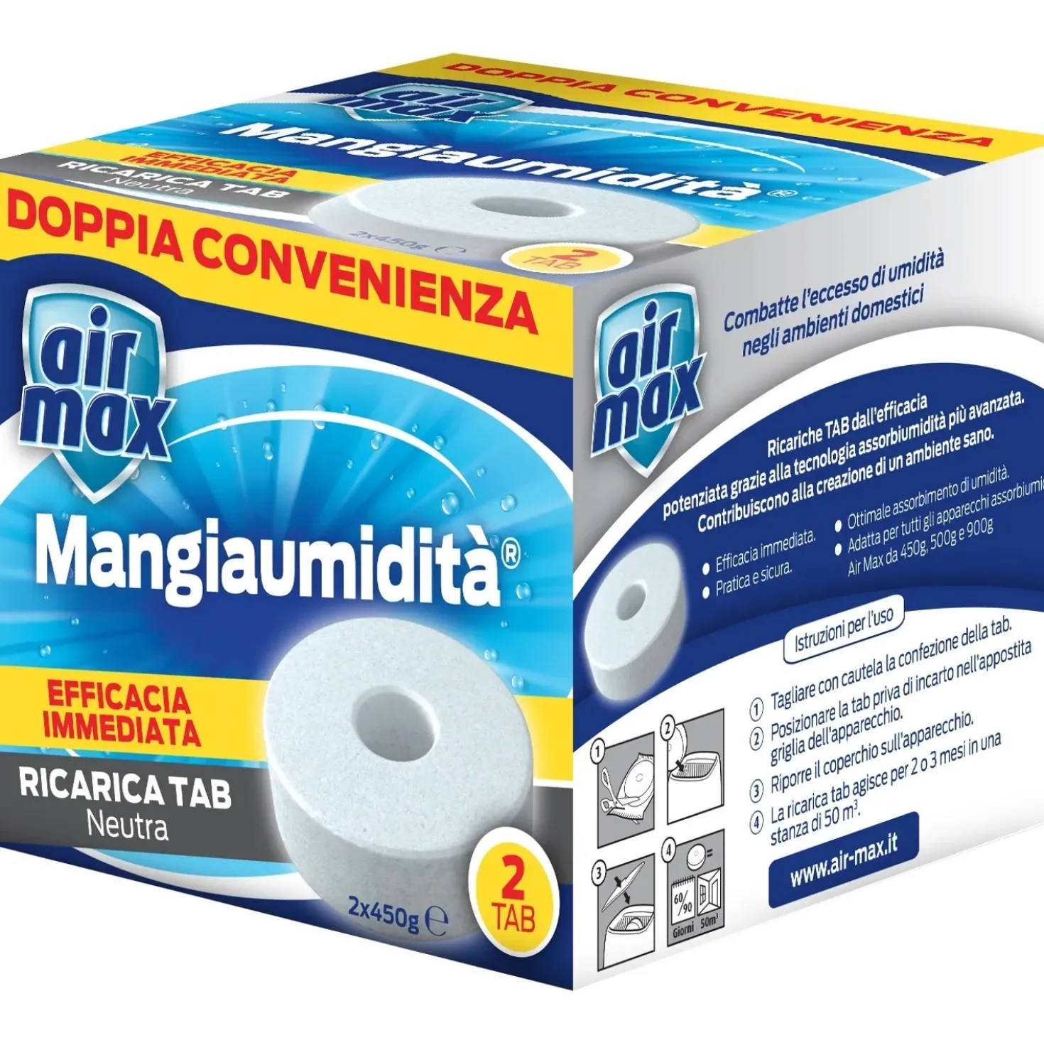 Air Max ricarica tab assorbiumidità neutra 450 g 2 pz