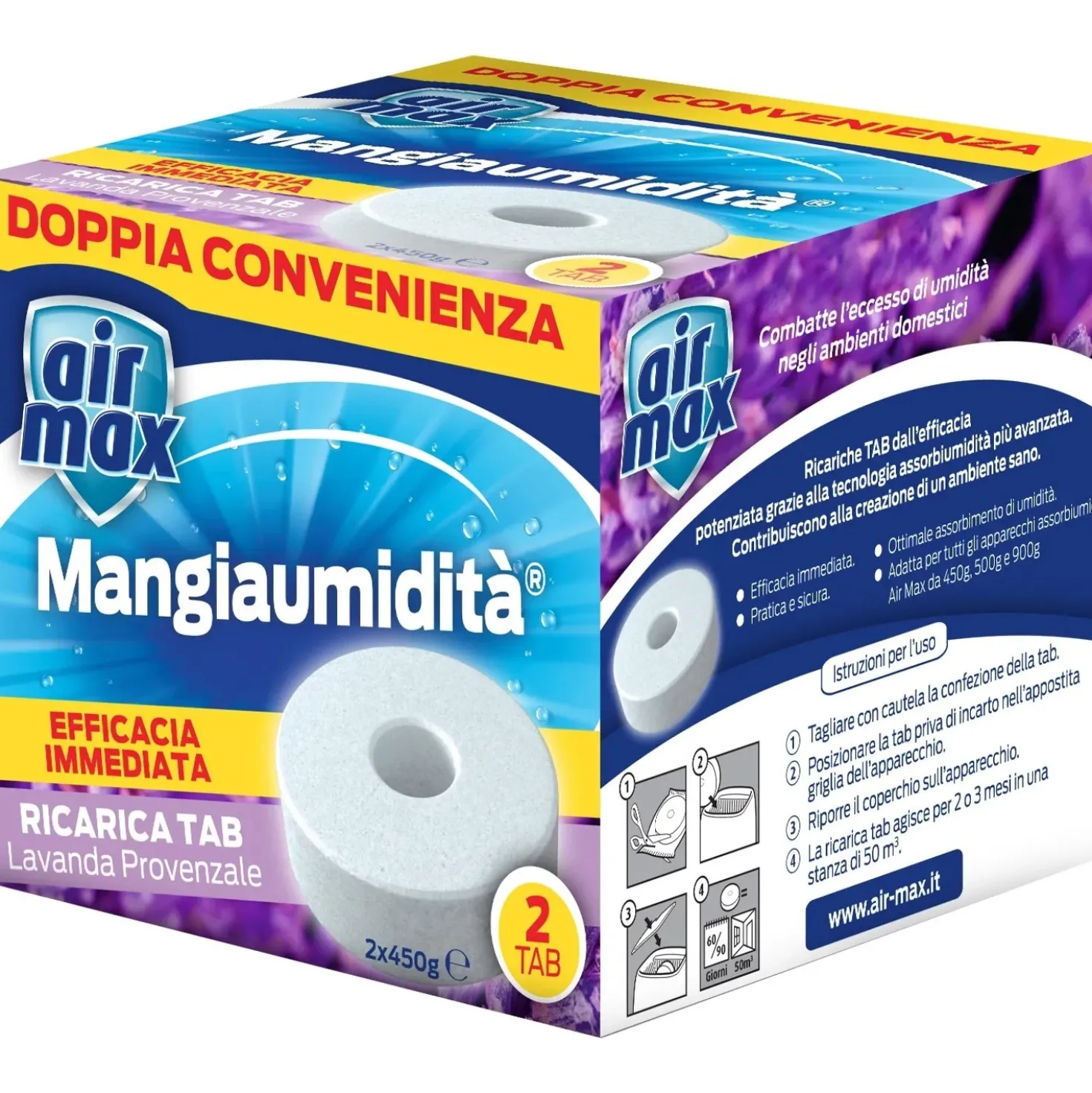 Air Max ricarica tab assorbiumidità lavanda 450 g 2 pz