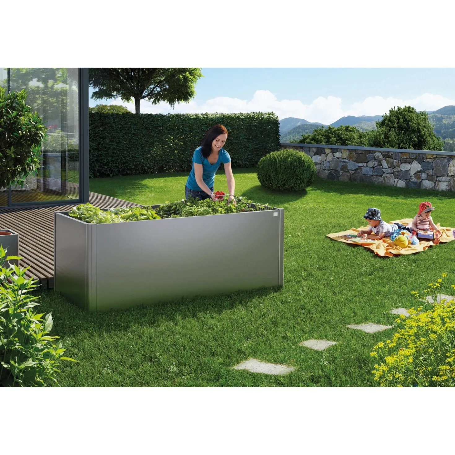 Aiuola rialzata in metallo Biohort grigio quarzo metallizzato 77x102x53 cm