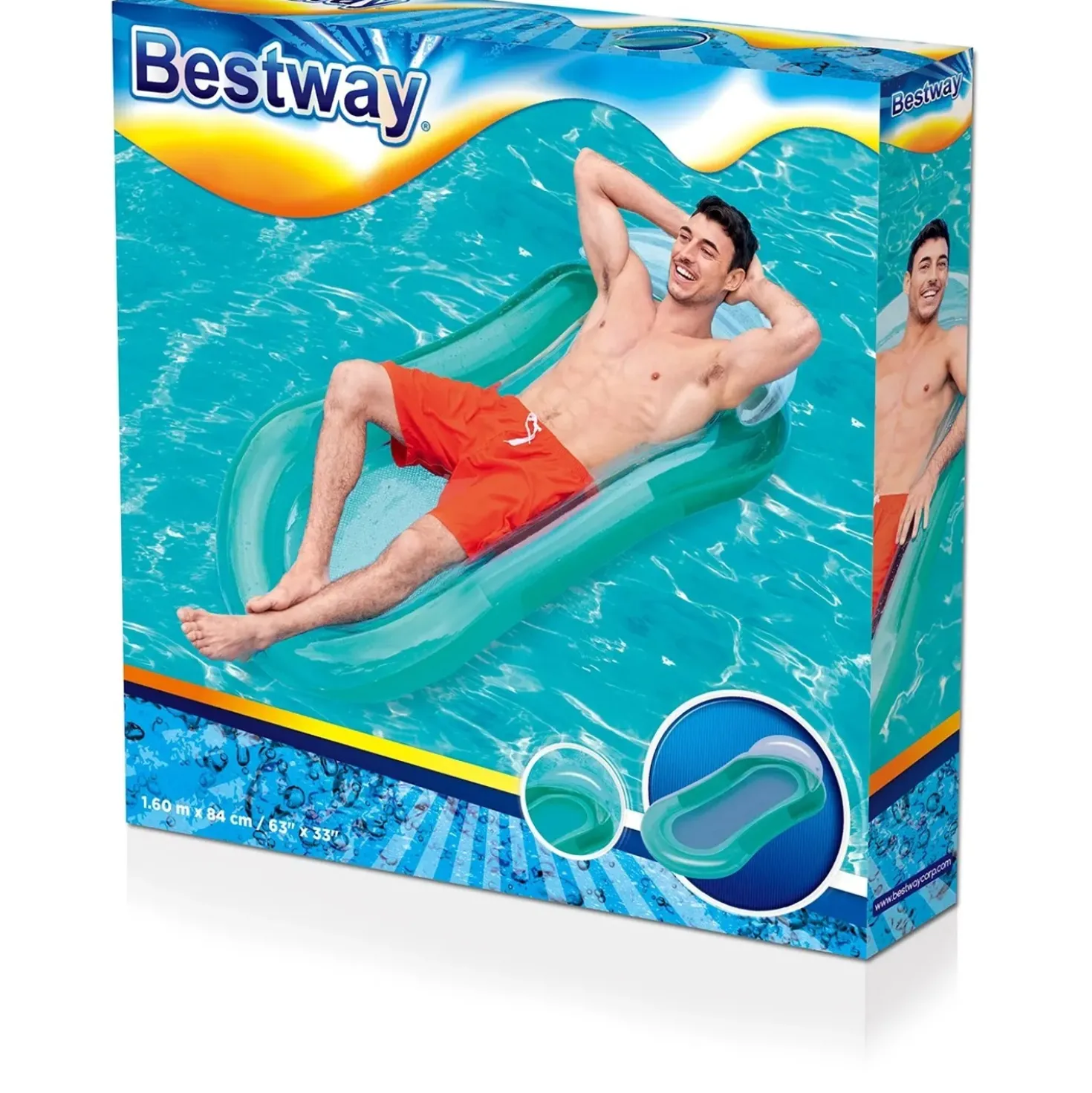 Amaca galleggiante Bestway Sport Aqua Lounge cm 160X84 2 colori assortiti