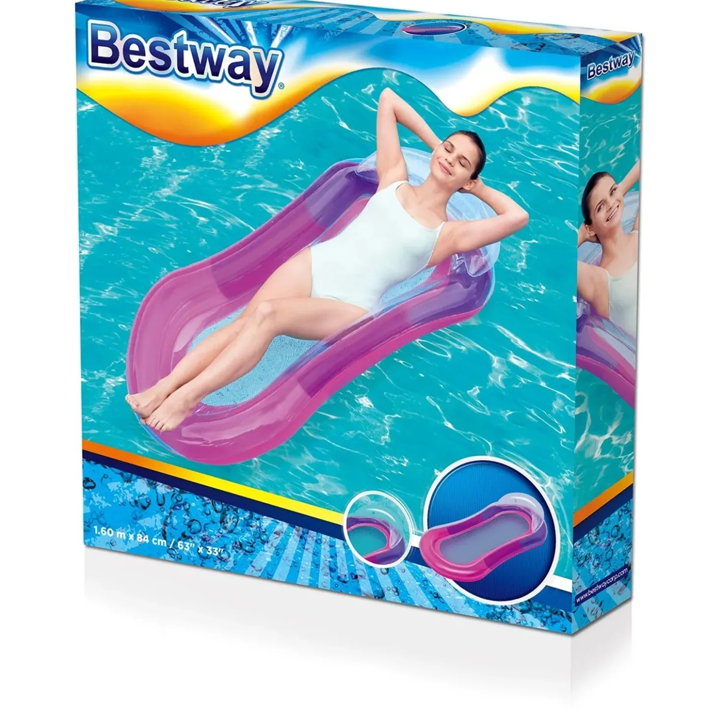 Amaca galleggiante Bestway Sport Aqua Lounge cm 160X84 2 colori assortiti