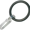 Anello tondo Ø 4 con gancio per bastone tenda Ø 2 cm nero 10 pz