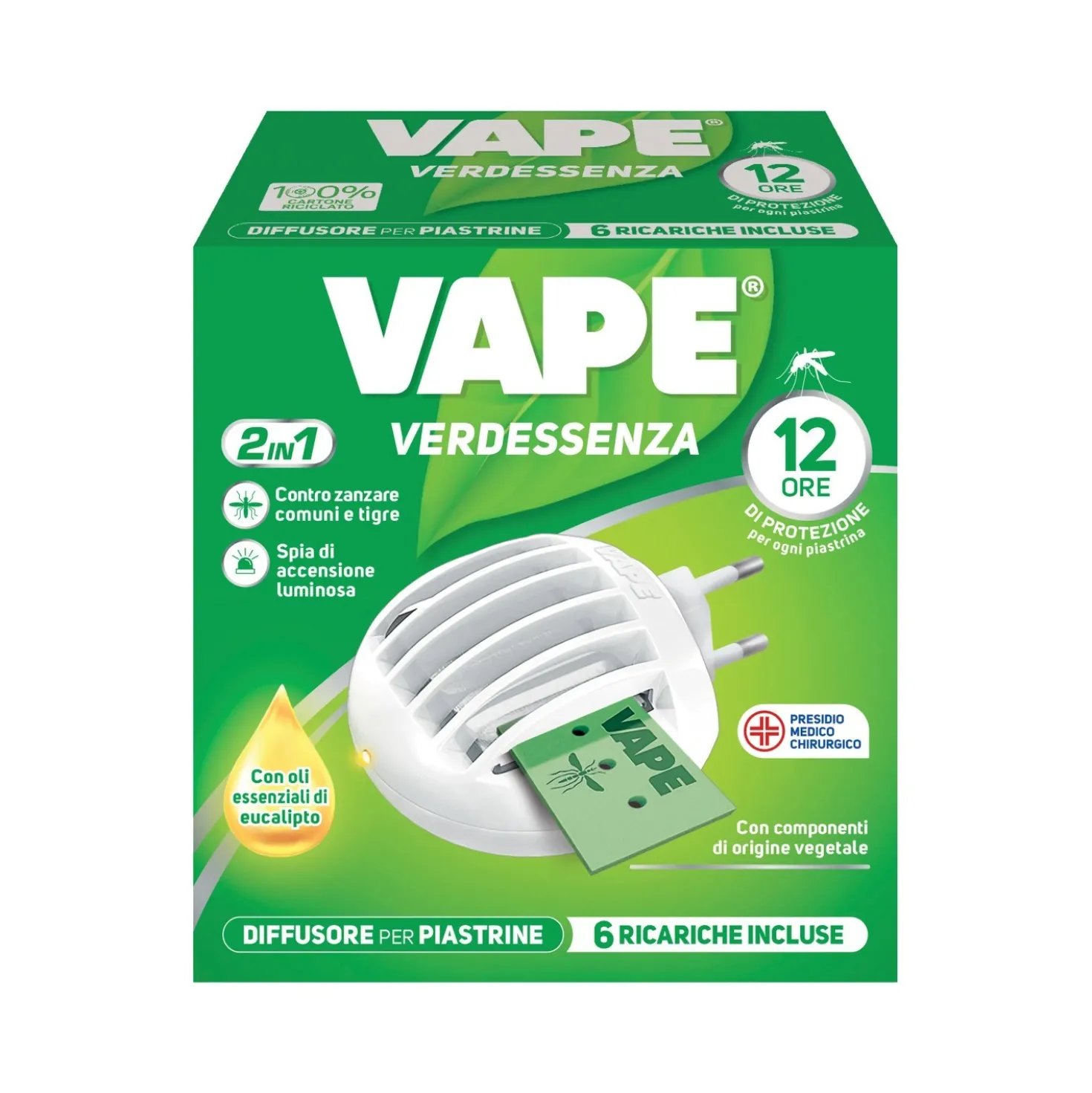 Antizanzare elettroemanatore Vape Verdessenza 6 piastrine