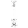 Appendiabiti a stelo in metallo con portaombrelli H 180 cm grigio