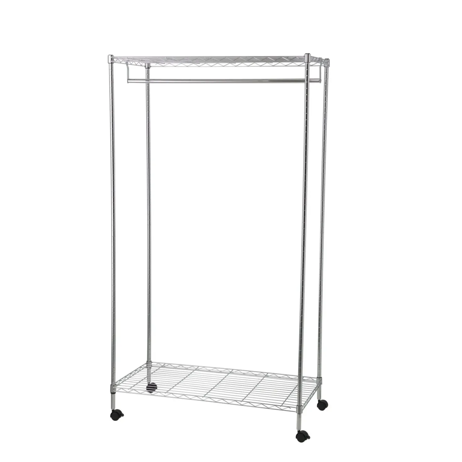 Appendiabiti in acciaio cromato con ruote 91x46 cm H 165 cm