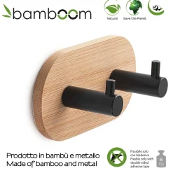 Appendiabiti Juncos doppio tondo realizzato in bambù e metallo