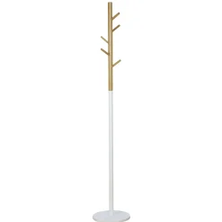 Appendiabiti MDF in legno di pino e bambù 30x30x170 bianco