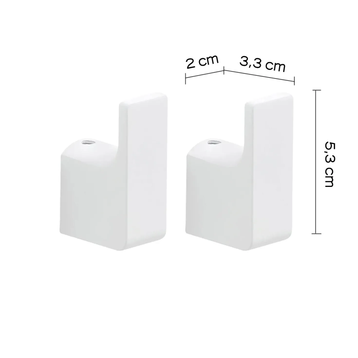 Appendiabiti Pirenei in acciaio inox bianco opaco 2 pz