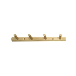 Appendiabito in bamboo 4 posti tinto naturale 39 x 3 x 6,5 cm