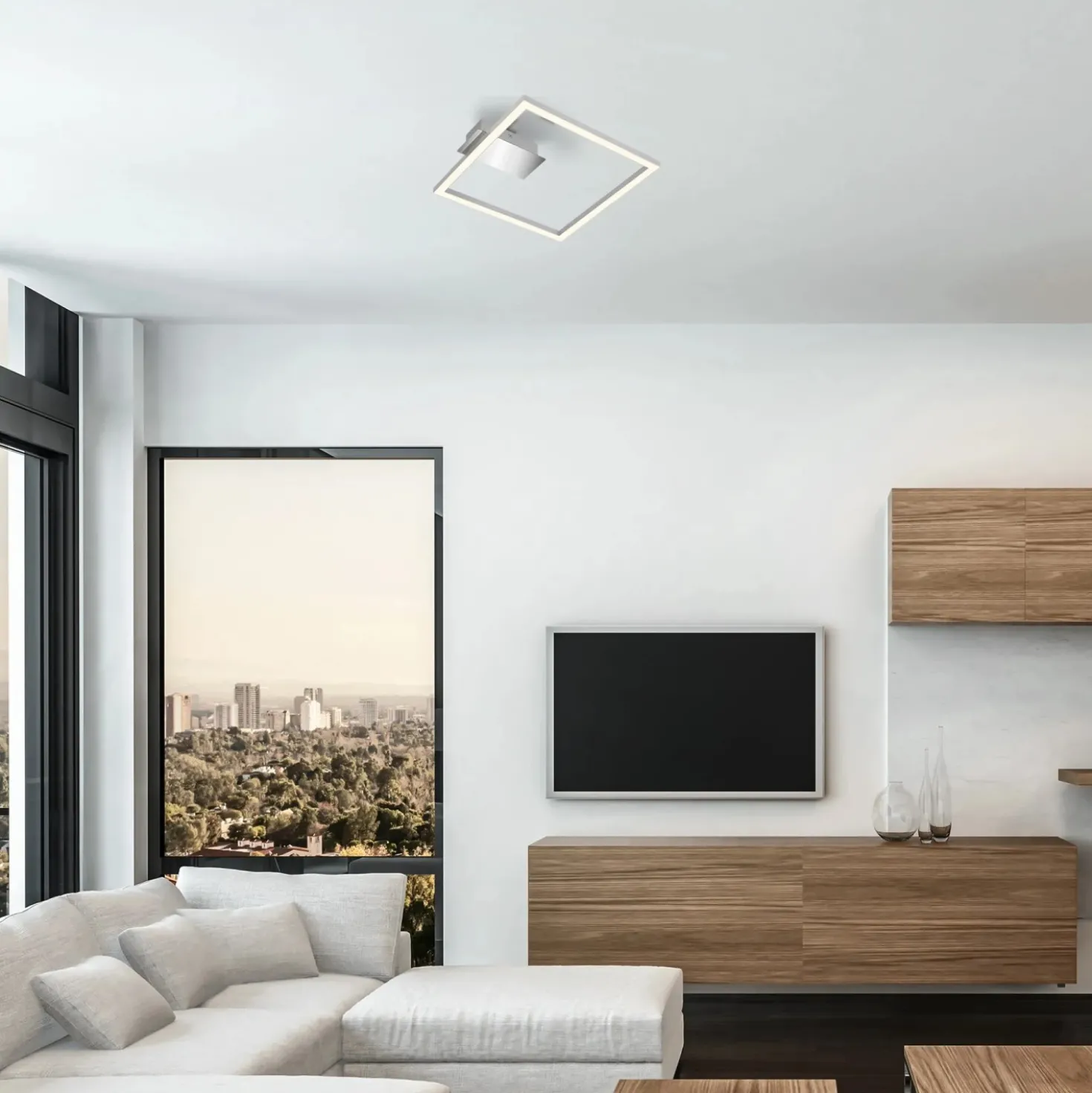 Applique Frame LED 1400 lm bianco caldo 26,5x25 cm cromo opaco