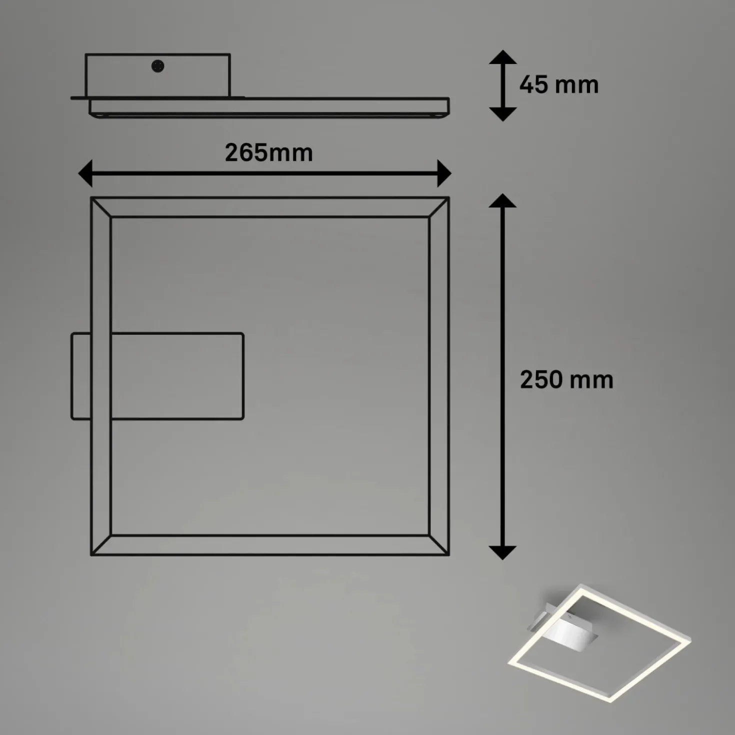 Applique Frame LED 1400 lm bianco caldo 26,5x25 cm cromo opaco