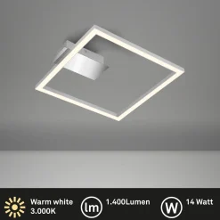 Applique Frame LED 1400 lm bianco caldo 26,5x25 cm cromo opaco