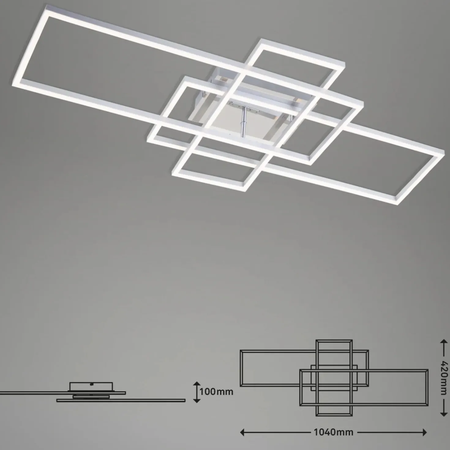 Applique/Plafoniera LED Frame 2500 lm + 1600 lm CCT 104x42 cm
