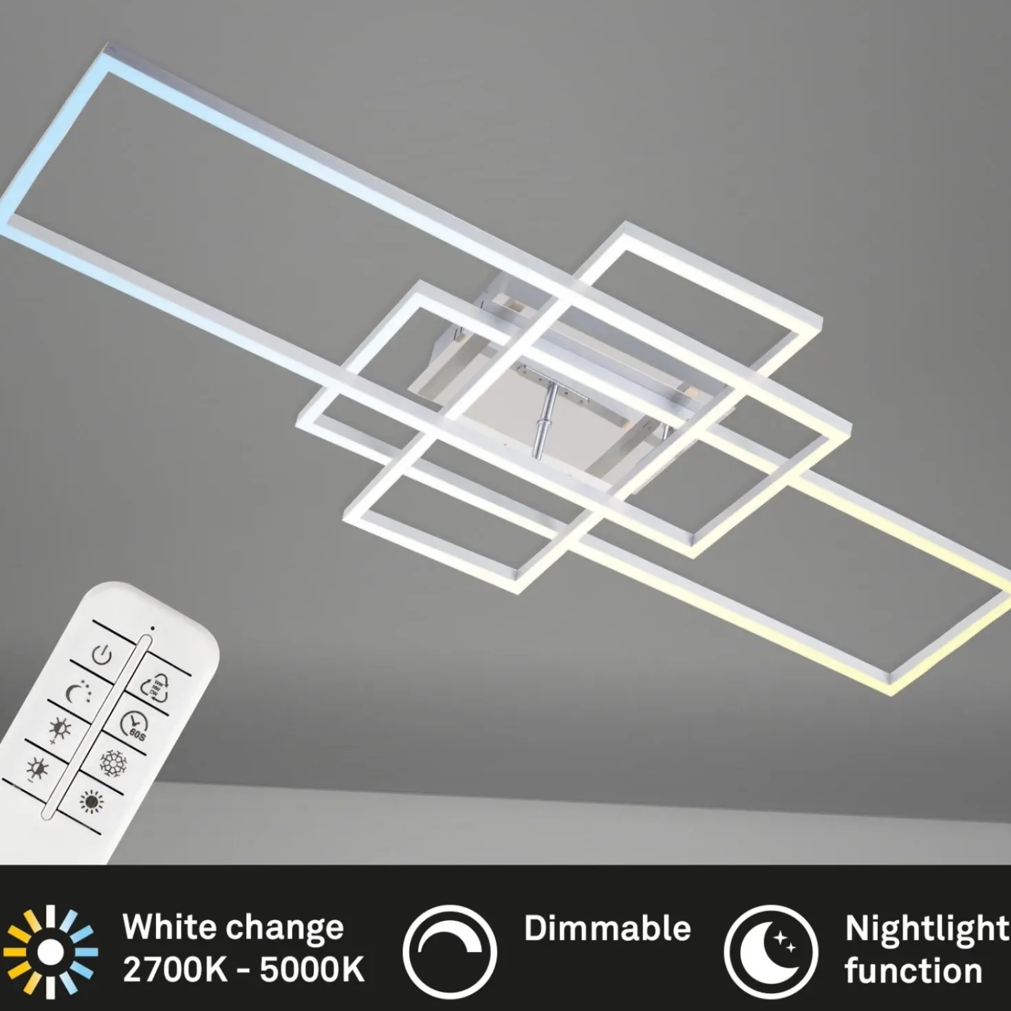 Applique/Plafoniera LED Frame 2500 lm + 1600 lm CCT 104x42 cm