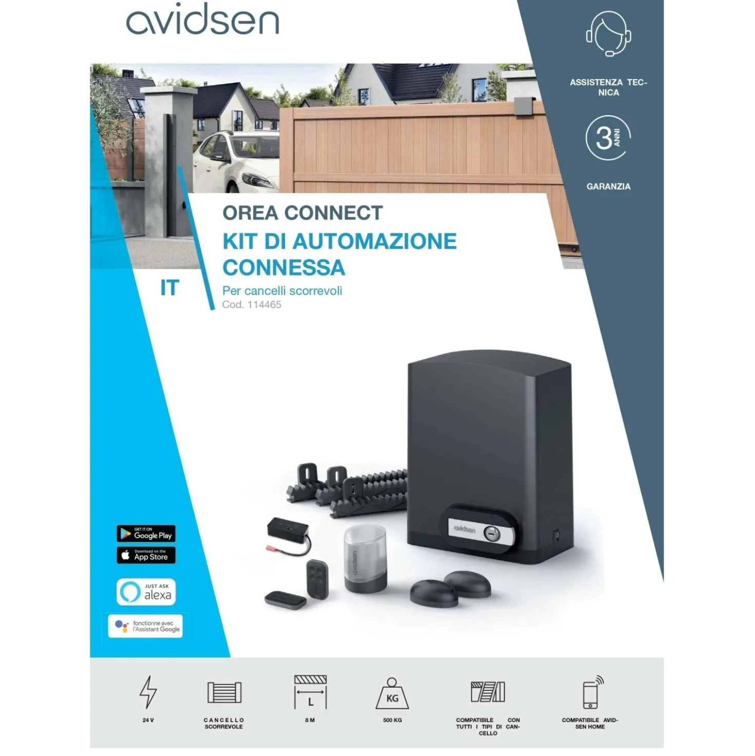 Apricancello scorrevole Smart Avidsen Orea 550