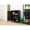 Armadio basso a 2 ante 1 ripiano plastica Garage 65x37x93 cm nero