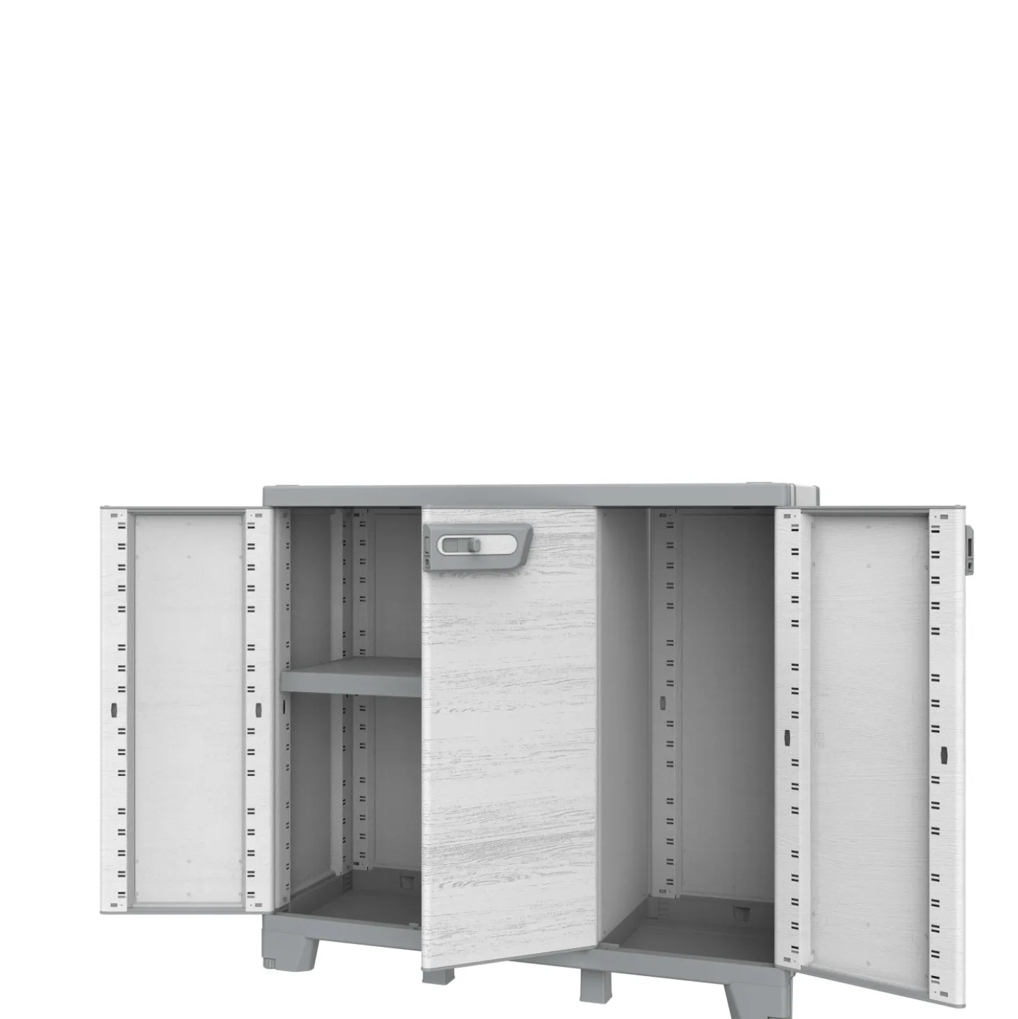 Armadio basso da esterno 3 ante Sequoia in plastica 102x39x94 cm