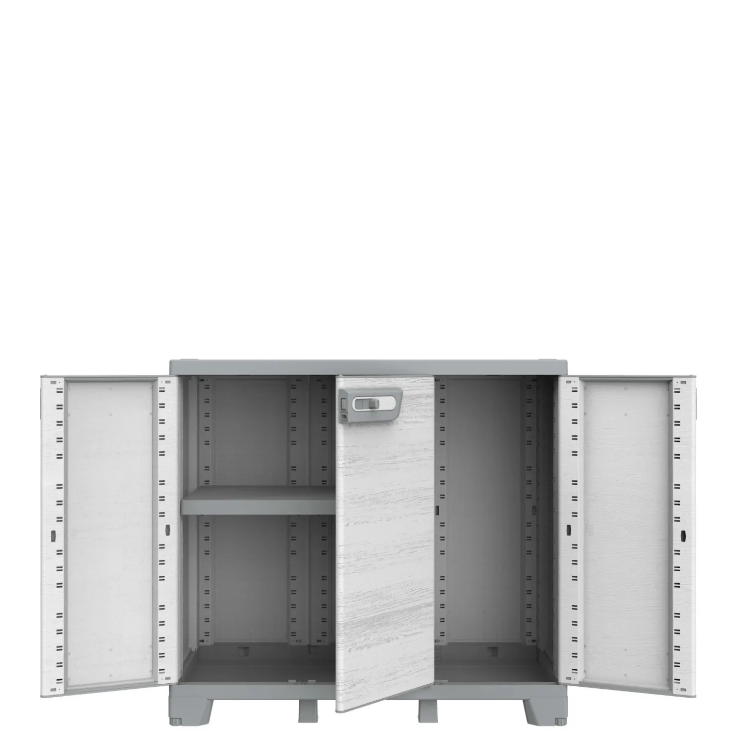 Armadio basso da esterno 3 ante Sequoia in plastica 102x39x94 cm