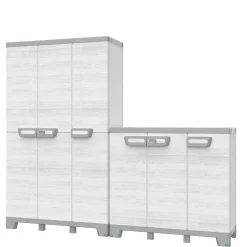 Armadio basso da esterno 3 ante Sequoia in plastica 102x39x94 cm