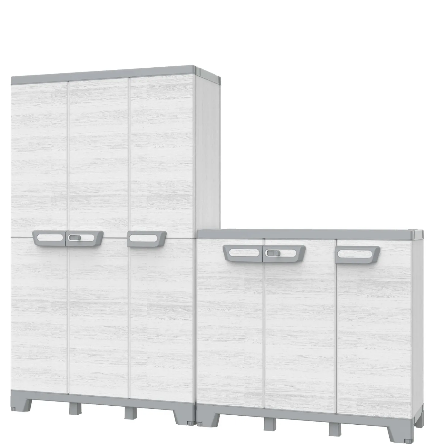 Armadio basso da esterno 3 ante Sequoia in plastica 102x39x94 cm