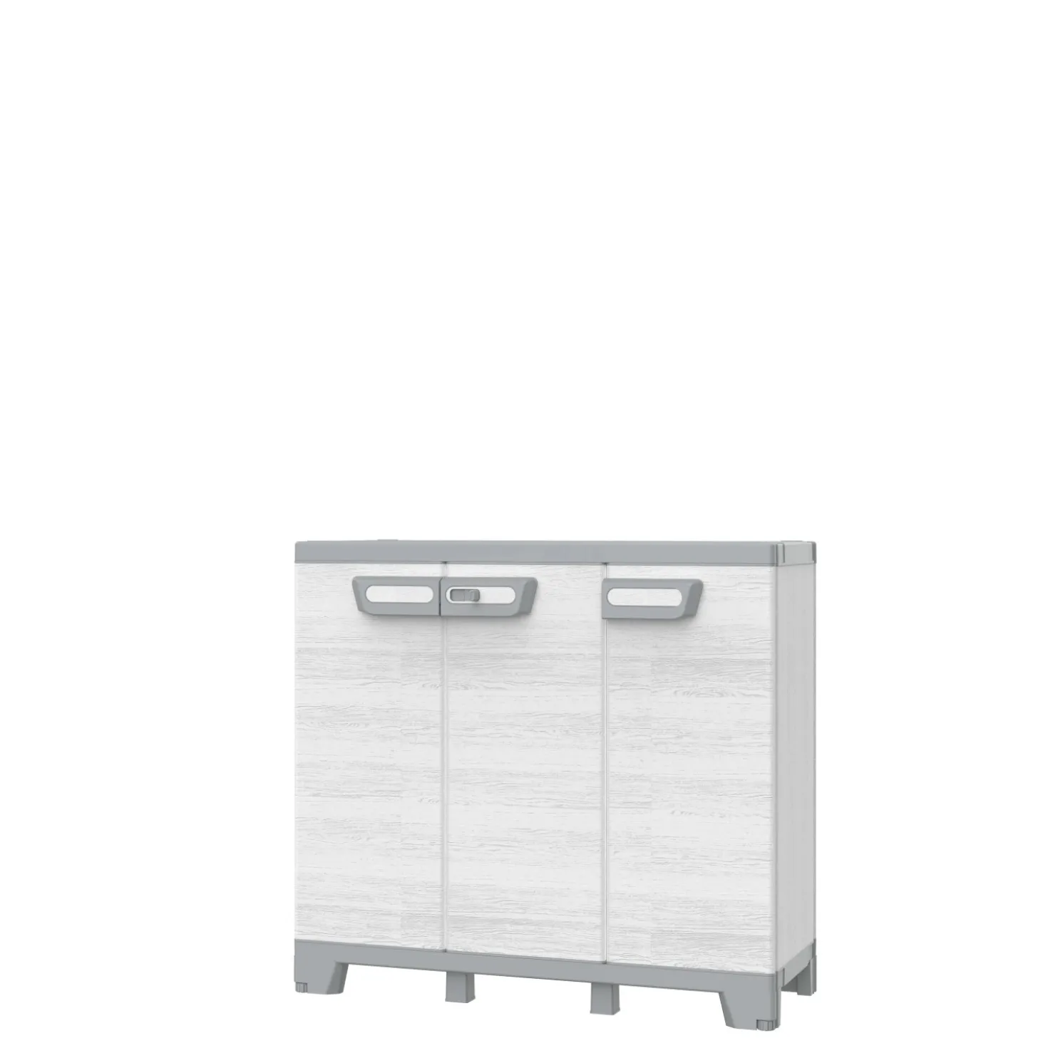 Armadio basso da esterno 3 ante Sequoia in plastica 102x39x94 cm