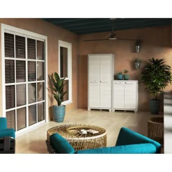 Armadio basso Keter Maximo 80x44x100H cm grigio-bianco