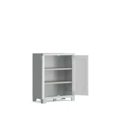 Armadio basso Keter Maximo 80x44x100H cm grigio-bianco