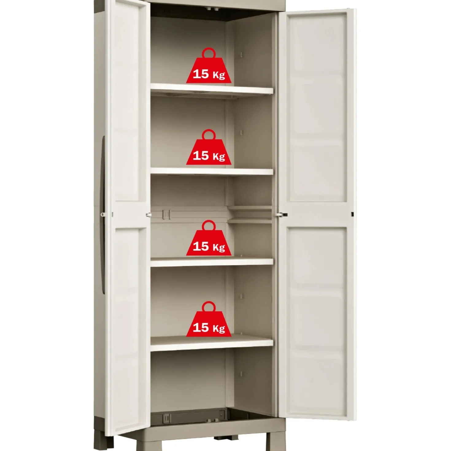 Armadio da esterno alto KIS Excellence in resina 4 ripiani P 15 kg 45x65x182 cm