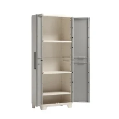 Armadio da esterno alto Linear Wood in plastica 3 ripiani P 15 kg 173x68x39 cm